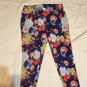 Floral Printed Skinny Pants NWOT